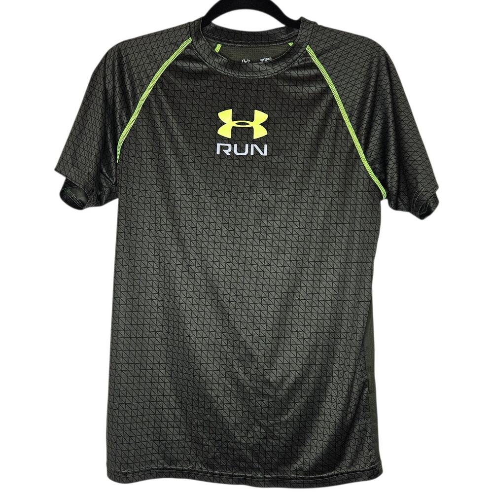 Under Armour Run Green Fitted athletic workout tshirt size small shirt